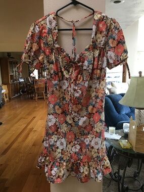 Charlotte Russe Delightful Flower Print Mini Dress